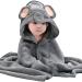 Zuimei Hooded Baby Towel Soft Baby Towel With Hood Cute Animal Design Baby Towel For Baby Boy And Girl Newborn Birthday Elephant