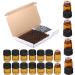 100Pcs Set 1ml Amber Mini Essential Oil Bottles Sample Vials, Amber Mini Glass Essential Oils Sample Bottles, Suitable for Essential Oils, Amber Oil Perfume& Lab Chemicals (Non-Porous Inner Plug)