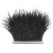 FQTANJU 2 Yards Soft & Natural Ostrich Feathers Fringe Trims Ribbon Used for Dress  Sewing  Craft clothing  lighting decoration  Clothing DIY  etc. (Black)