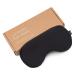 Mindful & Modern Lavender Eye Mask | Perfect Accessory for Meditation  Yoga  Savasana  & Sleeping | Gently Weighted for Deep Relaxation | Scented Soft Black Satin Cover | Natural Flax Seed Fill