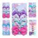 6 pieces/set 5inch sweet mermaid unicorn rainbow fish shed colorful hair loops clip band accessories for toddlers girls (mermaid b9) rainbow b9