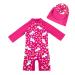 upandfast Baby Girl One Piece Swimwear Suits with Sun Hat Toddler Swimsuits UPF 50+ Sun Protection 3-6 Months Rose