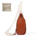 Higton Original Crossbody Diaper Bag With Plain Ivory Strap - Small Compact & Organized Diaper Bag Auburn