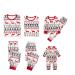 PATPAT Family Christmas Pjs Matching Sets Reindeer and Snowflake Patterned Sleepwear Xmas PJS Set for Couples and Kids Kids 6-7 Years Elks White