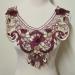 Fullcolor Embroidered Lace Neckline Collar Applique Patches Scrapbooking Embossed Sewing (Wine/Cream) Pink/Cream