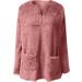 AMhomely Women's Plus Size Soft Teddy Fleece Hooded Jumper with Pocket - Double Fleece Casual Hoodie, V Neck Sweatshirt for Winter lounging - Wine M - Buy Online on SooperMarket.com
