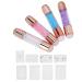 4Sets Nail Stamper Manicure Art Stampers Silicone Stamp Pens Double Ended W/Nail Seal Plate for Home Nail Salon