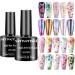 Senvenski Nail Foil Glue Gel 7.3ml x2 Tranfer Glue Gel for Nails Art Stickers Foil Transfer Gel Soak Off DIY Manicure Kit Set UV LED (TB007)