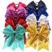 12Pcs 7.5 Glitter Sequins Pigtail Bows for Baby Girls - Sparkly Cheer Hair Bows with Elastic Hair Ties - Buy Online on SooperMarket.com