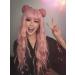 YEESHEDO 28 Inch Long Pink Synthetic Wavy Wig with Fringe for Women - Ideal for Party, Cosplay, or Daily Wear - Buy Online on SooperMarket.com