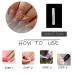 Buy MISUD Almond Press on Nails - Medium Stiletto Glossy Chrome Acrylic Bling French Tip - 24 pcs Nude Pink | International Shipping Available - Buy Online on SooperMarket.com