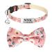 Tagme cats collars with names and telephone number kitten neck band with safety closure and bell flower baby pink 1 Pack flower baby pink