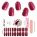 Kalolary Red Gel Nail Strips for Mother's Day Glaze Brown Full Wrap Gel Nail Polish Stickers Aurora Nail Wrap Brighter and Long Lasting Salon Quality Nail File & Wood Stick(UV/LED Lamp Required) Pearl Light Brown