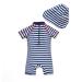 Baby Boys Sunsuit UPF 50+ Sun Protection with Zipper Swimwear and Sun Hat - Captain 18-24 Months - Buy Online on SooperMarket.com