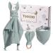 YoCaa baby gift for birth boy & girls - 100% Musselin cotton cuddly cloth bibs and bite ring gifts for birth (mint)