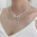 Oralgo's Bohemian Pearl Necklace | Loop Trailer & Collarbone Chain | Crystal Pearls Jewelry for Women & Girls - Black - Buy Online on SooperMarket.com
