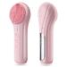 Silicone Face Scrubber Electric Facial Cleansing Brush Skincare Tools with Magnet Charger for Deep Cleaning|Gentle Exfoliating|Massaging (Pink)