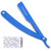 Straight Razors for men 10 Blades Black straight edge razor classic shaving razors for men professional stainless steel razor blades for men quality barber supplies navajas para barbero 4.8in Blue Razor with 10 Exclusive Blades