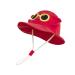 LANGZHEN Beach Sun Protection Hat for Baby Girls Adjustable Toddler Kids Hat Wide Brim Summer Play Hat with Chin Strap Crimson - Crab 6-12 Months