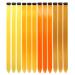 12 Pcs Colored Hair Extensions Colorful Clip in Hair Extensions 22 inch Synthetic Straight Hair Extensions for Kids Girls Women Orange