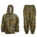 Ghillie Suit Adult 3D Leafy Hooded Camouflage Clothing Outdoor Woodland Hunting Suit Sniper Costume Camo Outfit for Jungle Hunting, Military Game, Wildlife Photography, Halloween Height 5.9-6.1 ft