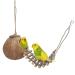 Niteangel Natural Bird Nests Coconut Hideaway with Ladder Bird and Small Animal Toy (House with Ladder Natural Surface) House with Ladder Natural Surface
