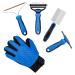 5 pieces pet brush set furniture pet hair remover with*2 dogs cats brush for long -haired/shorthair animal hair remover lint roller for sofa bed double lint remover (set 5)