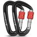 Flintronic carabiner hook carabiner carabiner hook twist lock aluminum carabiner for hammock swing camping fishing outdoor equipment #2 black-12kn