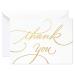 Hallmark Wedding, Baby Shower, Bridal Shower Thank You Cards (Gold Foil Script, 100 Thank You Notes and Envelopes)