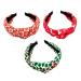 Bohue 3 Pieces Christmas Headbands Holiday Knotted Head Bands Wide Knotted Headband Christmas Hair Accessories for Women