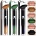 3 Colors Dark Black Green Brown Lipstick and Lip Liner Set Goth Liquid Lipstick Lip Gloss Lipliner Waterproof Longlasting Matte Lip Stain Lip Gloss for Halloween Makeup Party Cosplay Black+Green+Brown