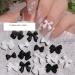 Nail Art Charms 3D Nail Jewels Black White Bow Shape Pearl Nail Art Decoration Nail Accessories for Women Girls (Black&White Bow) - Buy Online on SooperMarket.com