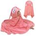 Funmo hooded towel baby 1pcs towel children baby bath towel baby towel with hood 70x140 cm for baby baths soft super absorbent cute baby hood towel with pattern 0-5 years (pink)