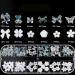 60pcs Flower Nail Art Charms Decoration | Glitter Butterfly & White Flower Decals | 3D Nail Stickers for Women - Buy Online on SooperMarket.com