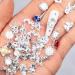 Luxury 30 Pcs Tsuwno Zircon Nail Charms - Silver 3D Alloy Nail Art Pendants with Rhinestones | Butterfly Heart Snake & Flower Designs - Buy Online on SooperMarket.com