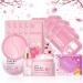 Skin Care Set Cherry Blossom Skin Care Sets & Kits Skin Care Kit For Women & Girls Skincare Gift Set With Serum Face Cream Sleep Mask Eye Mask Mud Mask Lip Mask Japanese Skincare Products