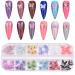 72pcs 12 Colors 3d Butterfly Nail Art Decoration Resin Handmade Charms Pearl Beads Accessory for Acrylic Nails Technician Professional or Personal Supply BX1130-6