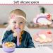 Delven Baby Bowls & Spoons Set - Silicone Toddler Weaning Bowls in Purple | BPA Free, Non Slip, Easy to Clean | Ideal Cutlery Tableware for Girls | Microwavable & Dishwasher Safe - Buy Online on SooperMarket.com