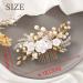 IYOU Flower Bridal Hair Comb Gold Crystal Bride Hair Accessories Leaf Pearl Wedding Side Combs Headpiece for Women - Buy Online on SooperMarket.com