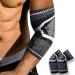 GIRYES Elbow Support Sleeve 2 Pieces Non-Slip Elbow Brace Compression Arm Supports for Tennis Elbow Arthritis Tendonitis Joint Pain Moisture Wicking Golfer's Elbow(S) S Black