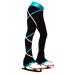 Ice Fire Figure Skating Criss Cross Pants - Silver/Turquoise 8-10 Years