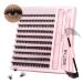 DIY Lash Extension Kit 200pcs Lash Clusters Individual Lashes Eyelash Extension Kit D Curl Volume Cluster Eyelashes with Lash Bond and Seal and Lash Tweezers Application at Home Lash Extension Kit(50D 50D KIT