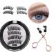 Dual Magnetic Eyelashes Kit  1 Pairs Reusable Fake Lashes Natural Look  3D False Eyelashes No Glue or Eyeliner Needed  Magnetic Lashes Extension Kit with Magnet Clips (4 pcs)