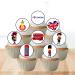 24 London Theme Wafer Cupcake Toppers Great Britain Edible Cupcake Toppers - Stand Up Disc Wafer Cake Decorations
