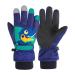 Kids Waterproof Winter Gloves Warm Snow Gloves Boys Girls Ski Gloves Toddler Mittens Windproof Y Navy-Dinosaur S (3-6 years old)