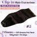 LAAVOO 135G Real Hair Extensions - Dark Brown Clip-In Tresses 50cm Length Remy Hair - 7pcs #2 - Buy Online on SooperMarket.com