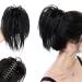 Clip on Ponytail for Woman 8 Teeth Claw Messy Bun Makeup Ponytail Extension Synthetic Fiber Stylish Clip in Claw Hair Washable Hairpiece for Photography Black