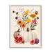 Stupell Industries Autumn Harvest Arrangement Pumpkin Pomegranate Fig Fruits White Framed Wall Art 16 x 20 Beige 16x20 Beige