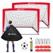 Portable Soccer Goals for Backyard, Kids Soccer Net Set of 2, 4' x 3' Indoor Pop Up Toddler Soccer Goal, Soccer Training Equipment for Kids and Youth, with 8 Soccer Training Cones, Soccer Ball Red