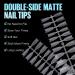 TOMICCA Long Oval French Edge Nail Tips - 240pcs Clear Matte False Nails for Acrylic Extensions | Half Cover Artificial Nails in 15 Sizes - Salon Quality - Buy Online on SooperMarket.com
